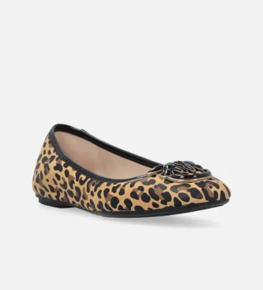 Animal Print Ballerinas with Love Birds Logo